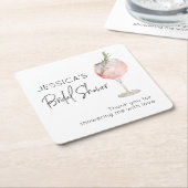 Elegant roze wijn Vrijgezellenfeest Kartonnen Onderzetters (Schuin)