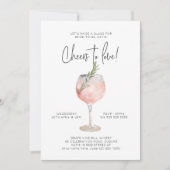 Elegant roze wijnkaas tot liefhebbend Vrijgezellen Kaart (Voorkant)