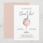 Elegant roze wijnkaas tot liefhebbend Vrijgezellen Kaart (Voorkant / Achterkant)