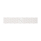Elegant Roze Wildbloem Motief Monogram Uitnodigingen Wikkel (Vlak)