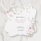 Elegant Roze Wilde Floral Vrijgezellenfeest Bedankjes Labels (Voorkant)