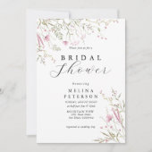 Elegant Roze Wilde Floral Vrijgezellenfeest Kaart (Voorkant)