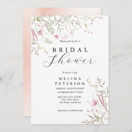 Elegant Roze Wilde Floral Vrijgezellenfeest Kaart