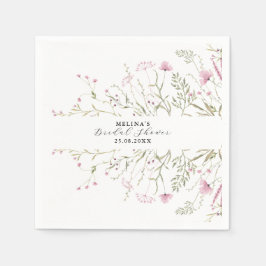 Elegant Roze Wilde Floral Vrijgezellenfeest Servet