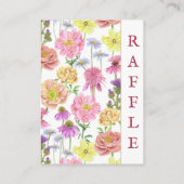 Elegant Roze Wildflower Baby shower Luier Raffle Informatiekaartje (Achterkant)