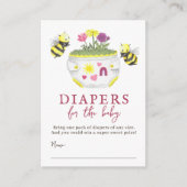 Elegant Roze Wildflower Baby shower Luier Raffle Informatiekaartje (Voorkant)