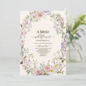 Elegant roze Wildflower Boho Baby shower Kaart (Staand voorkant)