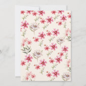 Elegant roze Wildflower Bruiloft Save The Date Kaart (Achterkant)