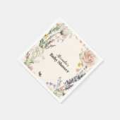 Elegant Roze Wildflower Rustic Boho Baby shower Servet (Hoek)