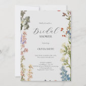 Elegant Roze Wildflower Rustic Boho Vrijgezellenfe Kaart (Voorkant)