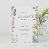 Elegant Roze Wildflower Rustic Boho Vrijgezellenfe Kaart (Staand voorkant)