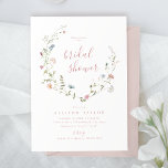 Elegant Roze Wildflower Rustic Boho Vrijgezellenfe Kaart<br><div class="desc">De elegante delicate waterverf wilde bloem de lijsten van uw gebeurtenisdetails. Pastelpaletten van zacht wazig, roze, gebroken wit, beige, stoffig blauw en botanisch groen, eenvoudig en romantisch. Grote florale bridale douche-uitnodigingen voor een moderne rustische partij, een boho country garden party in het voorjaar en de zomer. Bekijk alle overeenkomende stukken...</div>