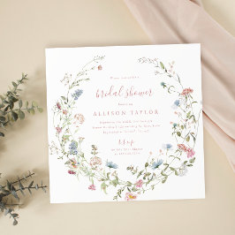 Elegant Roze Wildflower Rustic Boho Vrijgezellenfe Kaart