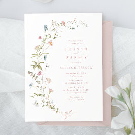 Elegant Roze Wildflower Rustic Boho Vrijgezellenfe Kaart