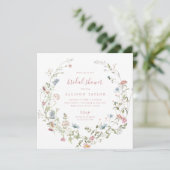 Elegant Roze Wildflower Rustic Boho Vrijgezellenfe Kaart (Staand voorkant)
