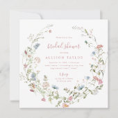 Elegant Roze Wildflower Rustic Boho Vrijgezellenfe Kaart (Voorkant)