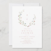 Elegant Roze Wildflower Rustic Boho Vrijgezellenfe Kaart (Voorkant)