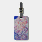 Elegant roze wit blauw pastel waterverf floraal bagagelabel (Voorkant verticaal)