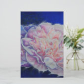 Elegant roze wit blauw pastel waterverf floraal briefpapier (Staand voorkant)