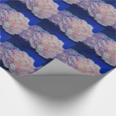 Elegant roze wit blauw pastel waterverf floraal cadeaupapier (Hoek)
