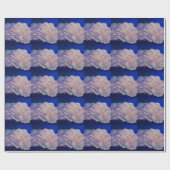 Elegant roze wit blauw pastel waterverf floraal cadeaupapier (Vlak)