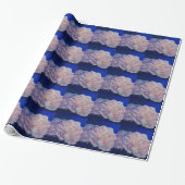Elegant roze wit blauw pastel waterverf floraal cadeaupapier (Uitgerold)