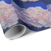 Elegant roze wit blauw pastel waterverf floraal cadeaupapier (Rol Hoek)