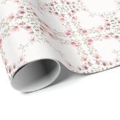 Elegant roze wit bloemeninpakpapier cadeaupapier (Rol Hoek)