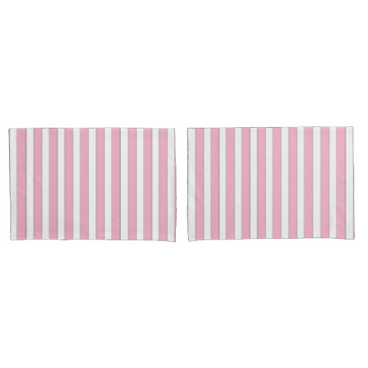 Elegant roze, wit en zilver Striped Hoesje set Kussensloop (Voorkant-Set)