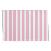 Elegant roze, wit en zilver Striped Hoesje set Kussensloop (Achterkant-Rechts)