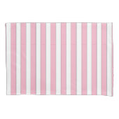 Elegant roze, wit en zilver Striped Hoesje set Kussensloop (Voorkant-Links)