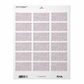 Elegant roze wit faux glitter strepen patroon etiket (Full Sheet)