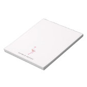 Elegant Roze Wit Flamingo Custom Notitieblok (Linkerzijde)