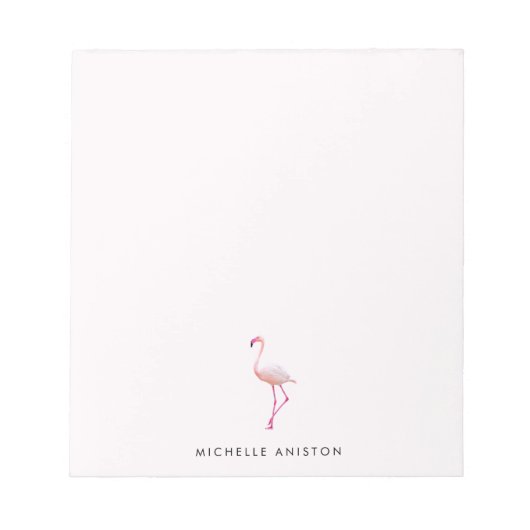 Elegant Roze Wit Flamingo Custom Notitieblok (Voorkant)