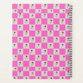 Elegant roze & wit geruite bloem patroon planner (Achterkant)