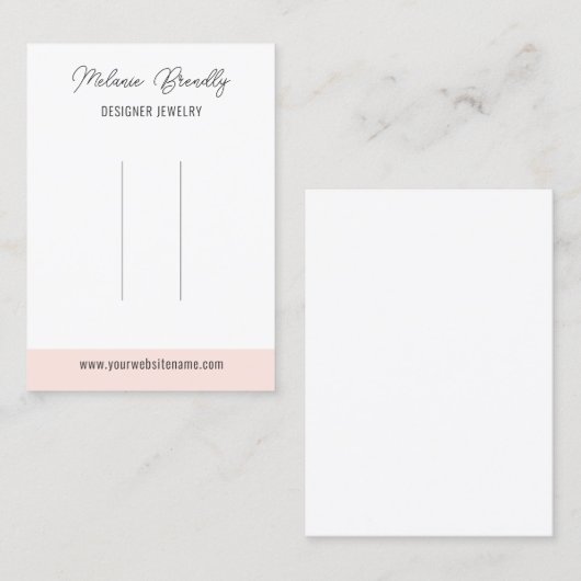 Elegant Roze Wit Haarclips Display Visitekaartje (Voorkant / Achterkant)