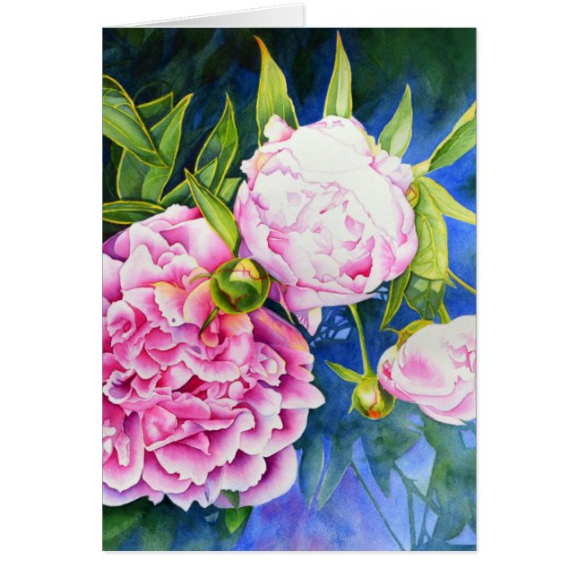 Elegant roze wit klassiek waterverf floral (Voorkant)