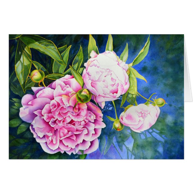 Elegant roze wit klassiek waterverf floral (Voorkant Horizontaal)