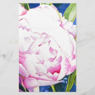 Elegant roze wit klassiek waterverf floral briefpapier