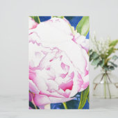 Elegant roze wit klassiek waterverf floral briefpapier (Staand voorkant)