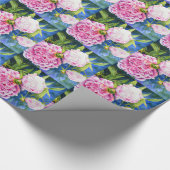 Elegant roze wit klassiek waterverf floral cadeaupapier (Hoek)