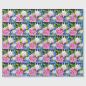 Elegant roze wit klassiek waterverf floral cadeaupapier (Vlak)