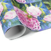 Elegant roze wit klassiek waterverf floral cadeaupapier (Rol Hoek)