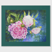 Elegant roze wit klassiek waterverf floral cadeaupapier (Vlak)