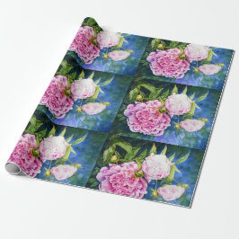 Elegant roze wit klassiek waterverf floral cadeaupapier