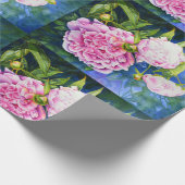 Elegant roze wit klassiek waterverf floral cadeaupapier (Hoek)