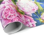 Elegant roze wit klassiek waterverf floral cadeaupapier (Rol Hoek)