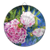 Elegant roze wit klassiek waterverf floral dartbord (Voorkant)