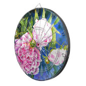 Elegant roze wit klassiek waterverf floral dartbord (Voorkant Rechts)