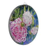 Elegant roze wit klassiek waterverf floral dartbord (Voorkant Links)